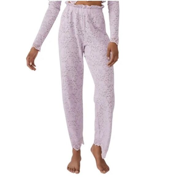 Free People Lace Pajama Pants Lilac M - Picture 1 of 5
